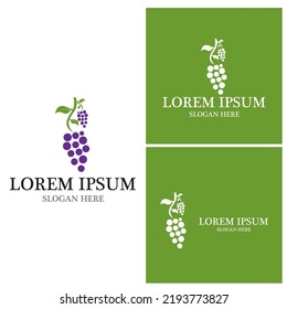 Grapes logo template vector icon illustration design