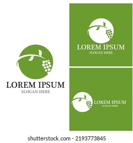 Grapes logo template vector icon illustration design