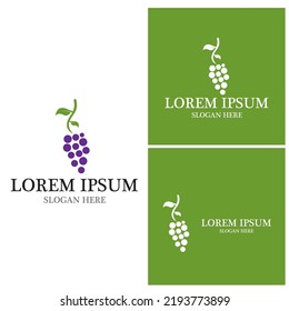 Plantilla de logotipo de uvas diseño de ilustraciones de iconos vectoriales