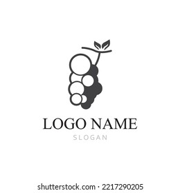 Grapes logo template vector icon illustration design