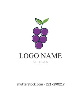 Plantilla de logotipo de uvas diseño de ilustraciones de iconos vectoriales