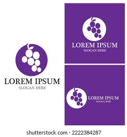 Plantilla de logotipo de uvas diseño de ilustraciones de iconos vectoriales