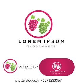 Grapes logo template vector icon illustration design