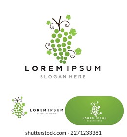 Grapes logo template vector icon illustration design