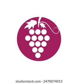 Diseño de ilustración de Vector de Plantilla de logotipo de uvas