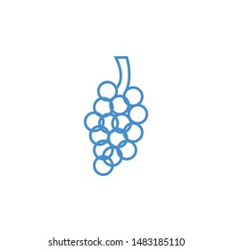 Grapes minimal line icon vector