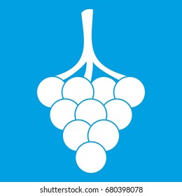 Grapes on the branch icon white isolated on blue background vector illustration