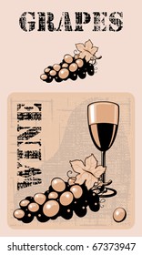 grapes on a wattled background