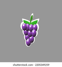 Las uvas aisladas en un fondo blanco. Ilustración del vector