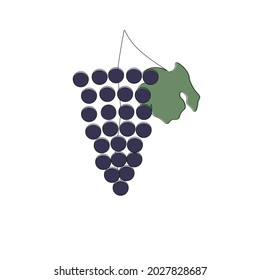 Grapes on white background vector illustration