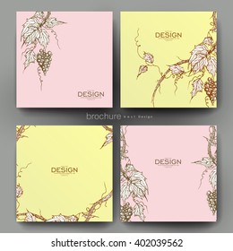 grapes ornament vector brochure template. Flyer Layout. Creative modern design