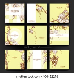 grapes ornament vector brochure template. Flyer Layout. Creative modern design
