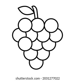 Grapes Outline bold Vector Icon which can be easily modified or Edited 