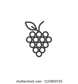 Grapes outline icon. linear style sign for mobile concept and web design. Fruit simple line vector icon. Symbol, logo illustration. Pixel perfect vector graphics