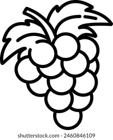 Grapes outline icon vector illustration