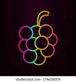 las uvas delinean el icono del nolón Línea delgada simple, contorno vectorial de los iconos de los frutos para ui y ux, sitio web o aplicación móvil