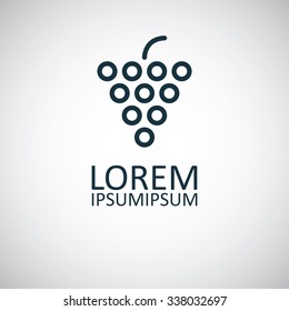 grapes outline, thin, flat, digital icon for web and mobile