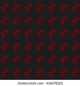 Grapes pattern on the black background