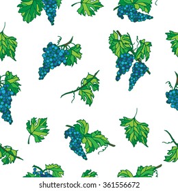 grapes pattern white background