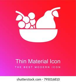 Grapes and pear on a platter red and pink gradient material white icon minimal design