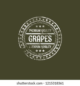 grapes premium quality emblem, label, badge. premium quality package label. vintage stamp. designed for grapes products