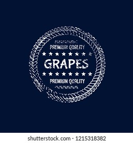 grapes premium quality emblem, label, badge. premium quality package label. vintage stamp. designed for grapes products