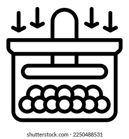 Grapes press icon outline vector. Winery food. Wine cellar