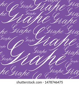 grapes seamless pattern with the inscription