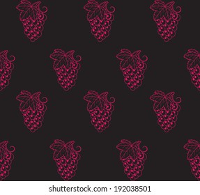 Grapes seamless pattern. Vector illustration