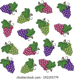 Grapes seamless pattern. Vector illustration
