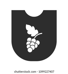 grapes and shield. white icon and black shield. Designed for wine shop, wine shop, winery
