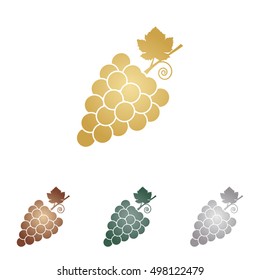 Grapes sign illustration. Metal icons on white backgound.