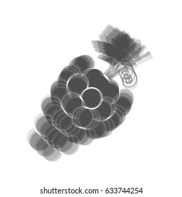 Grapes sign illustration. Vector. Gray icon shaked at white background.