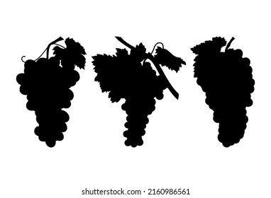 Grapes silhouette isolated on a white background