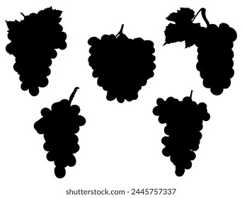 Grapes silhouette vector art white background