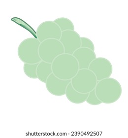Grapes with simple color and white background