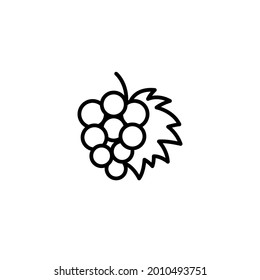 Grapes simple thin line icon vector illustration