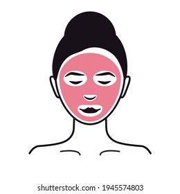 Grapes spa face mask icon. Clipart image isolated on white background.