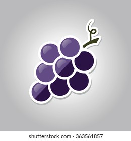 grapes sticker. Vector illustration.