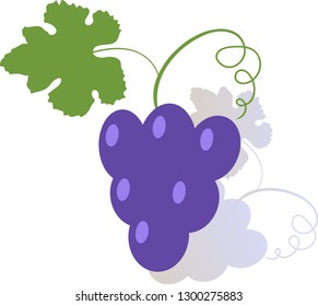 Grapes. Stylized color vector illustration in flat style for design.