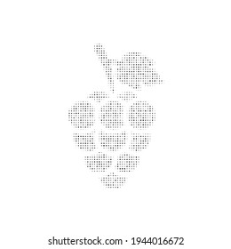 The grapes symbol filled with black dots. Pointillism style. Vector illustration on white background