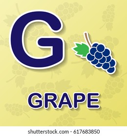 Grapes symbol with letter G and word