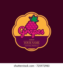 grapes syrup label