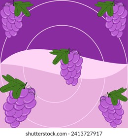 Grapes, Thai fruit, vector illustration set of Thai fruits.