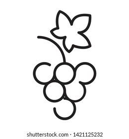 Grapes thin line isolated flat vector icon - Vector