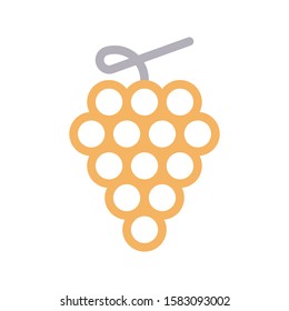 grapes vector  color line icon