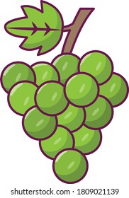 grapes vector flat color icon 
