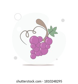 grapes vector flat illustration on white