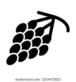 Grapes Vector Glyph Icon For Personal And Commercial Use.
