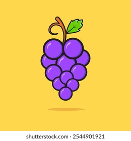 Grapes vector icon illustration in cartoon style